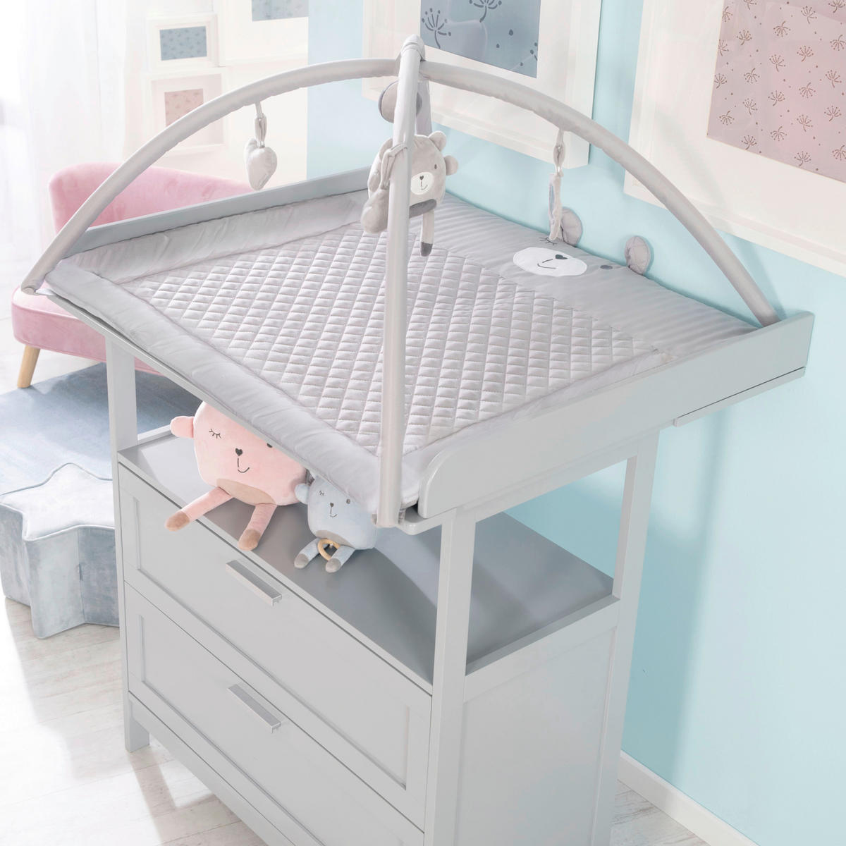 Krabbeldecke Roba Style  - Hellgrau, Konventionell, Textil (85/45/75cm) - Roba