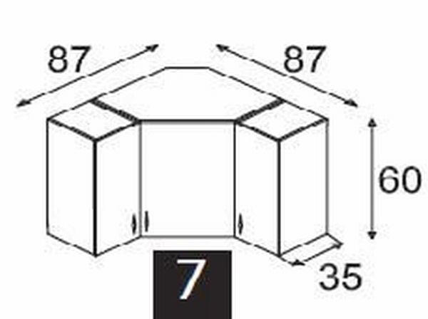 GORNJI UGAONI ELEMENT   - sonoma hrast/boja aluminijuma, Dizajnerski, metal/pločasti materijal (87/60/35cm) - Boxxx