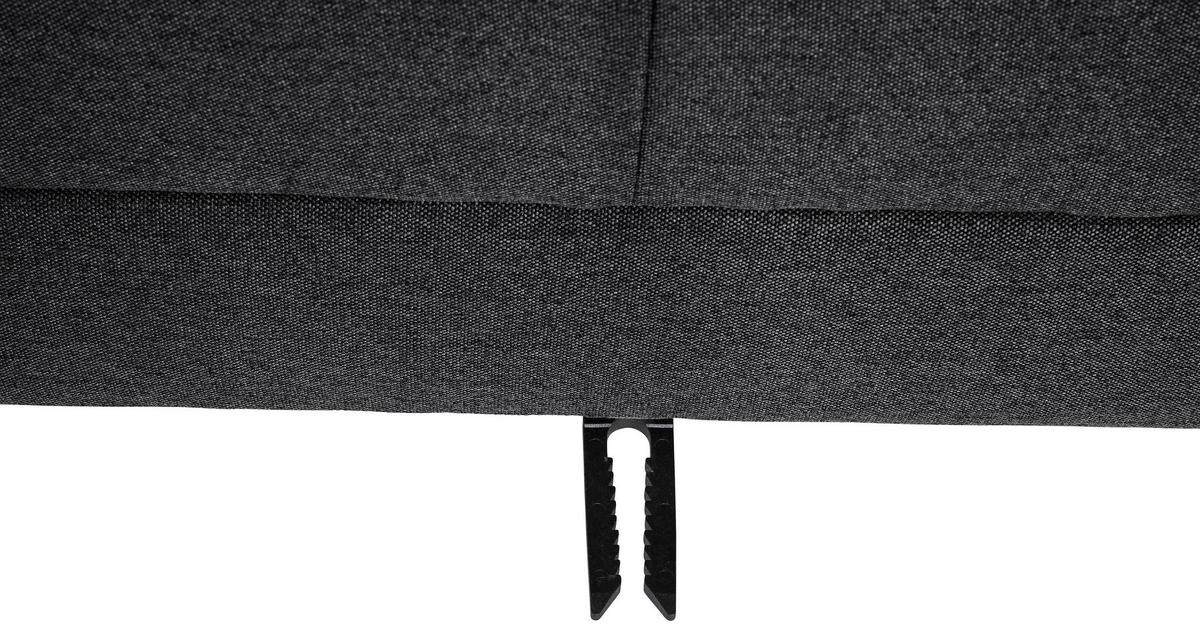 ECKSCHLAFSOFA inkl. Hocker  mit Schlafen auf Sitzhöhe Flachgewebe Graphitfarben  - Eschefarben/Graphitfarben, MODERN, Holz/Textil (223/152cm) - Max Winzer