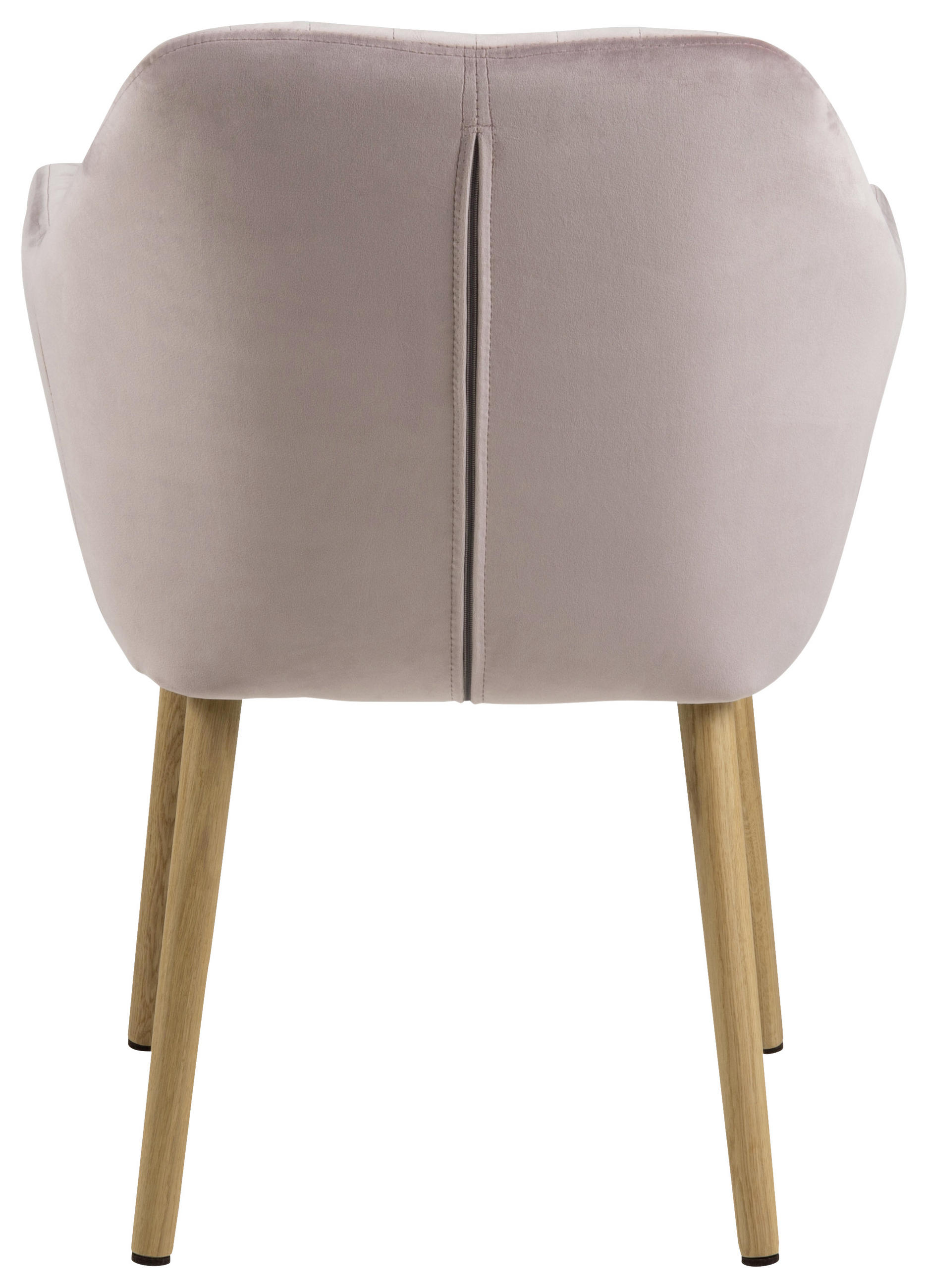 ARMLEHNSTUHL Samt Rosa - Eichefarben/Rosa, Design, Holz/Textil (57/83/61cm) - Ambia Home