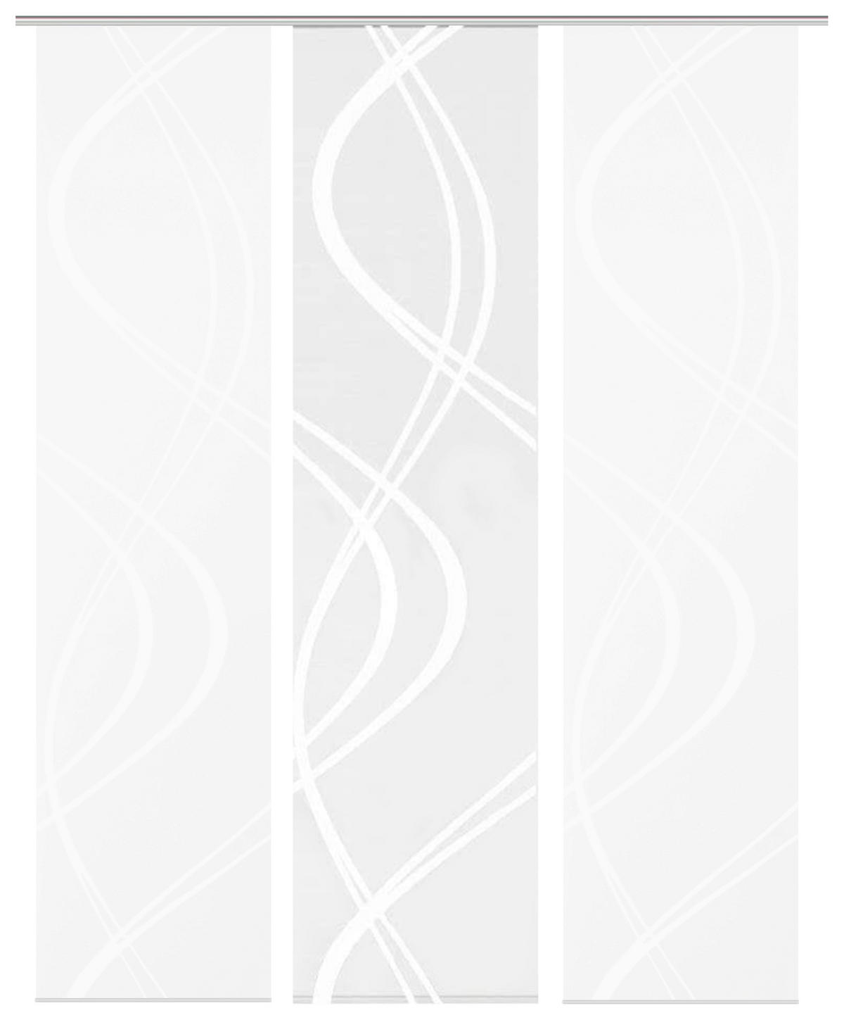 FLÄCHENVORHANG TIBERIO, 3-TLG.  3 Stück  halbtransparent   60/245 cm  - Weiß, MODERN, Textil (60/245cm)