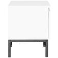 NACHTSCHRANK 49/43/35 cm  - Schwarz/Weiß, Design, Holzwerkstoff/Metall (49/43/35cm) - Hom`in