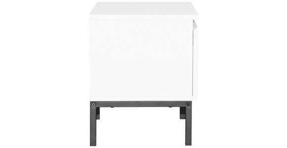 NACHTSCHRANK 49/43/35 cm  - Schwarz/Weiß, Design, Holzwerkstoff/Metall (49/43/35cm) - Hom`in