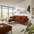 ECKSOFA  in Flachgewebe Kupferfarben Armteilverstellung, Relaxfunktion, Drehsitzfunktion  175-224/255-365 cm  - Schwarz/Kupferfarben, Design, Textil/Metall (175-224/255-365cm) - Dieter Knoll