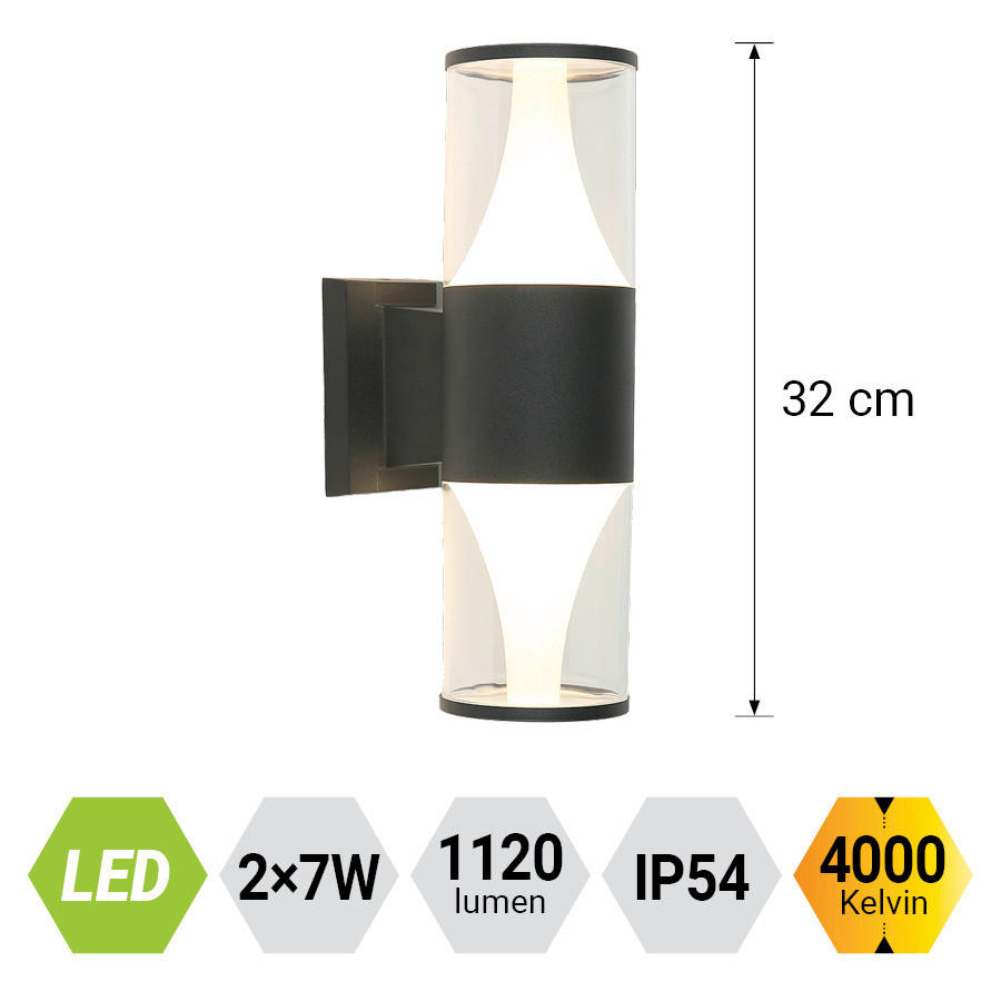 APLICĂ TIP TORțĂ - negru/transparent, Basics, plastic/metal (15/9/32cm)