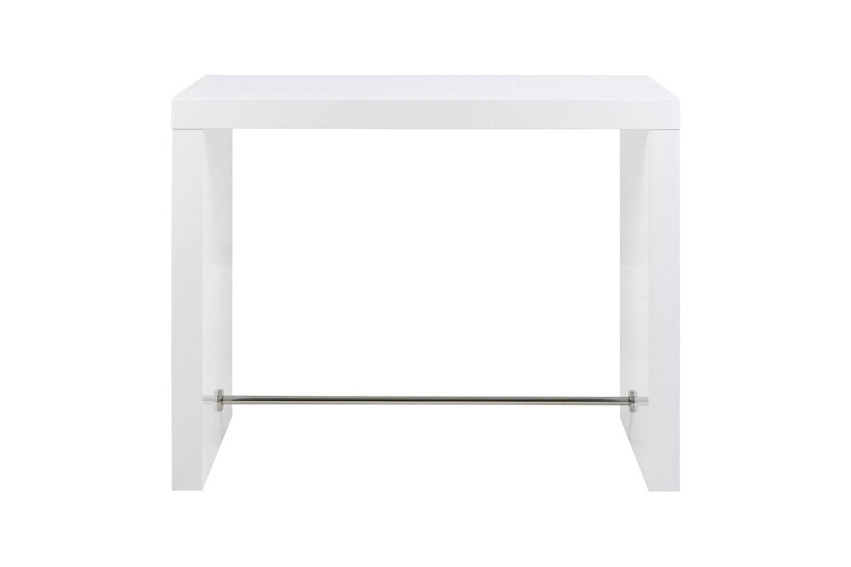 ESSTISCH rechteckig Weiß Hochglanz  - Weiß Hochglanz, MODERN, Holzwerkstoff (130/60/105cm) - Livetastic