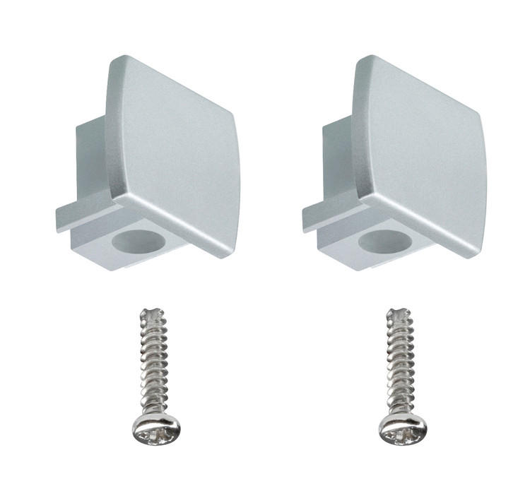 SCHIENENSYSTEM-ENDKAPPEN URail 2,1/1,3/1,8 cm  - Chromfarben, Design, Kunststoff (2,1/1,3/1,8cm) - Paulmann