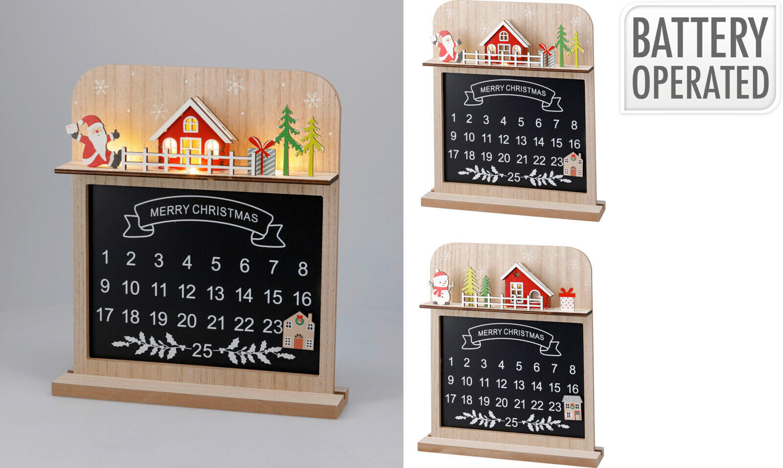 ADVENTI NAPTÁR - többszínű, Basics, természetes anyagok (28cm)