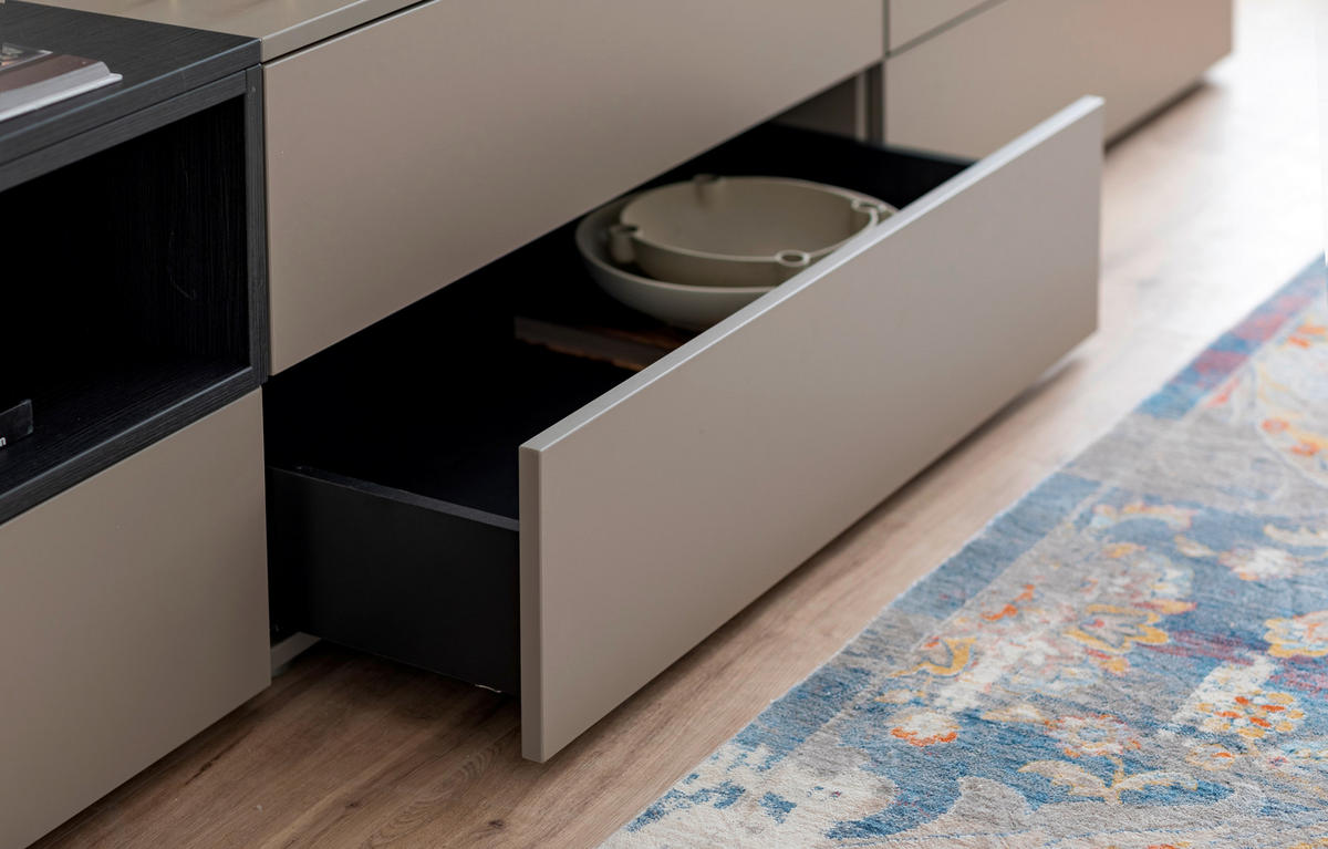 LOWBOARD  in 300/52/45 cm  - Mooreichefarben/Grau, Design, Holzwerkstoff (300/52/45cm) - Moderano
