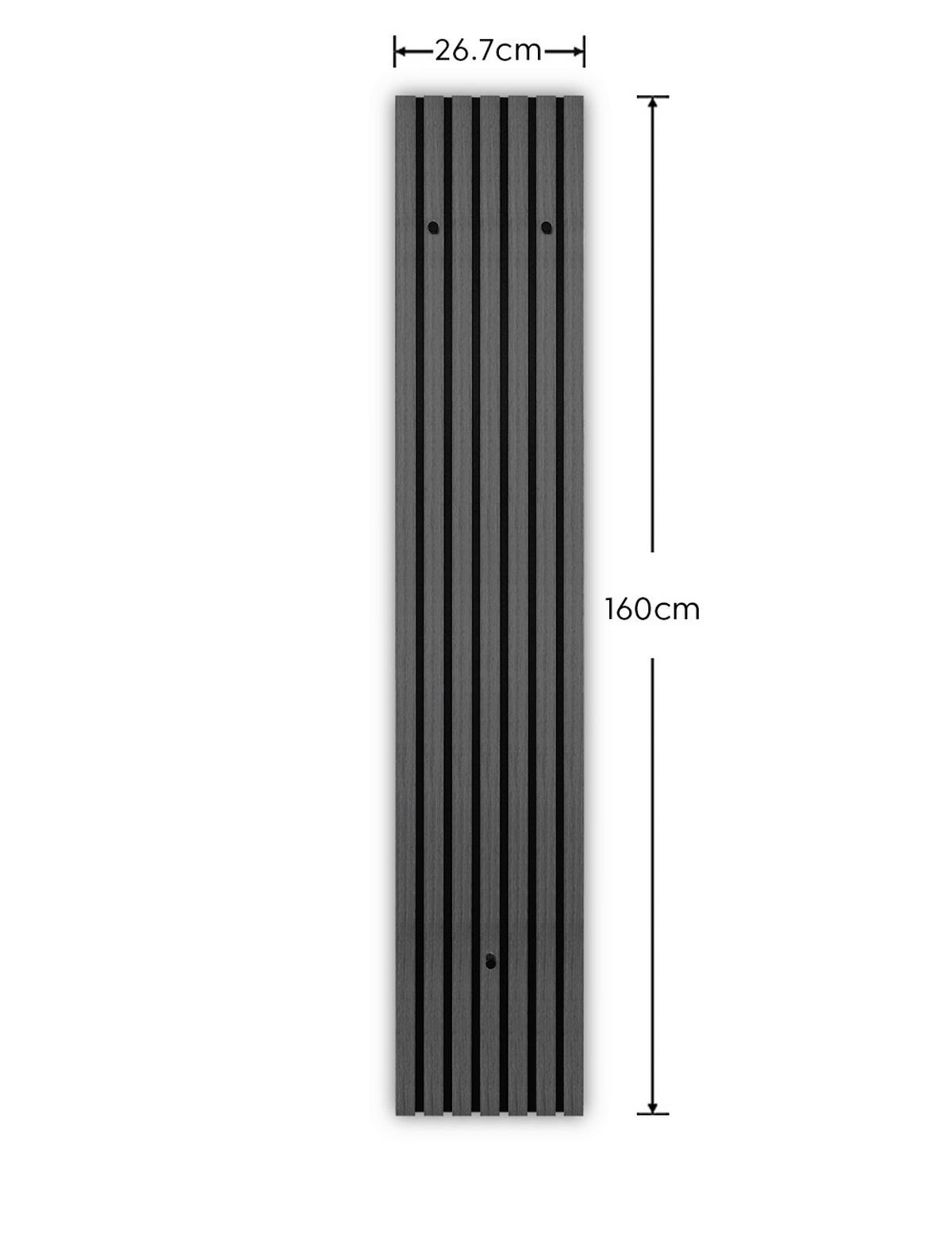 GARDEROBENPANEEL  in 25/160/7 cm  - Schwarz/Grau, MODERN, Holzwerkstoff/Textil (25/160/7cm) - Xora