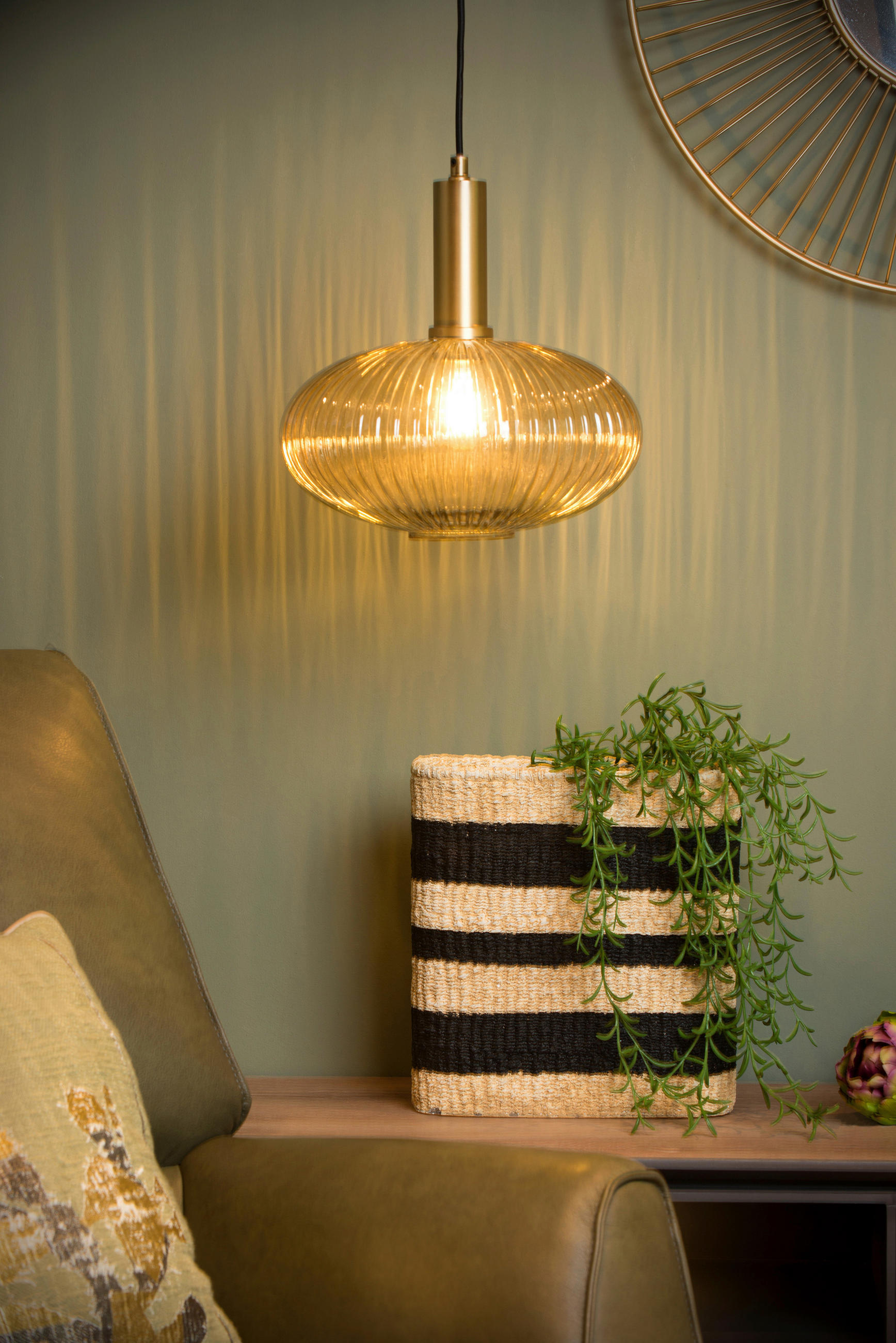 HÄNGELEUCHTE 30/150 cm - Bernsteinfarben, Design, Glas (30/150cm) - Lucide
