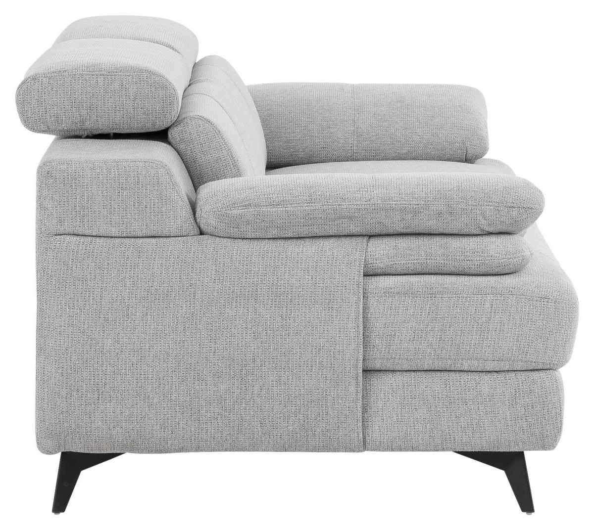 2-SITZER-SOFA in Chenille Silberfarben  - Silberfarben/Schwarz, Design, Textil/Metall (205/80/104cm) - Livetastic