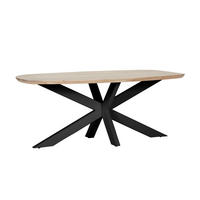 ESSTISCH Holz 200/100/77 cm  - Eichefarben/Schwarz, Modern, Holz/Metall (200/100/77cm) - Livetastic