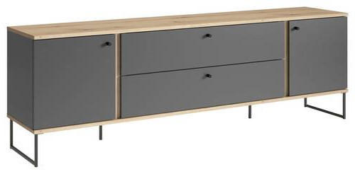 Xora Lowboard Anthrazit, Eiche 180x59x38 cm