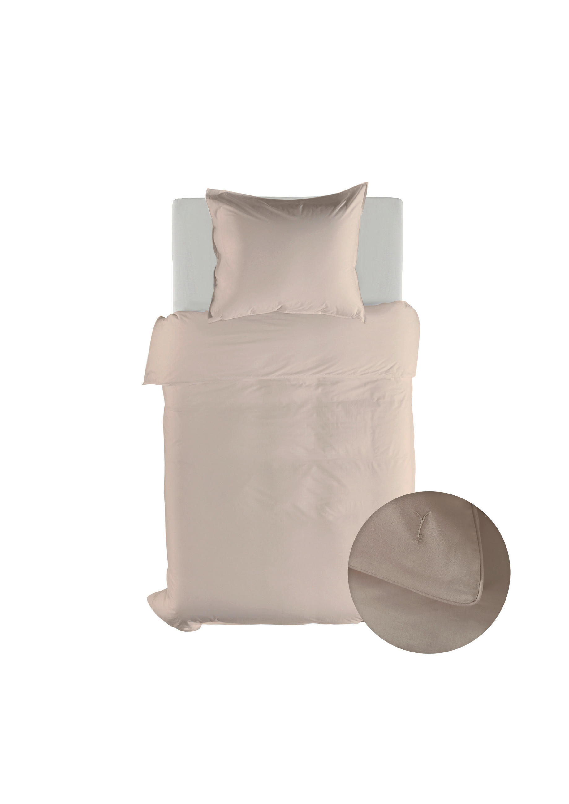 BETTWÄSCHE 2-teilig Suite-Dubai Makosatin 135/200 cm  - Sandfarben, Basics, Textil (135/200cm)