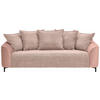 3-SITZER-SOFA in Cord, Velours Rosa  - Schwarz/Rosa, KONVENTIONELL, Textil/Metall (228/84/99cm) - Carryhome