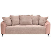 3-SITZER-SOFA in Cord, Velours Rosa  - Schwarz/Rosa, Konventionell, Textil/Metall (228/84/99cm) - Carryhome