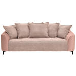 3-SITZER-SOFA in Cord, Velours Rosa  - Schwarz/Rosa, KONVENTIONELL, Textil/Metall (228/84/99cm) - Carryhome