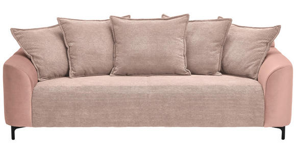 3-SITZER-SOFA in Cord, Velours Rosa  - Schwarz/Rosa, KONVENTIONELL, Textil/Metall (228/84/99cm) - Carryhome