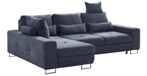 ECKSOFA Dunkelgrau Flachgewebe  - Dunkelgrau, Design, Textil/Metall (188/260cm) - Hom`in