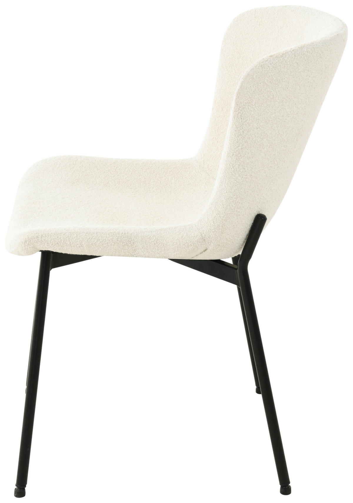 SCAUN in metal, textil, lemn alb  - alb/negru, Modern, metal/lemn (50/79/59cm) - MID.YOU