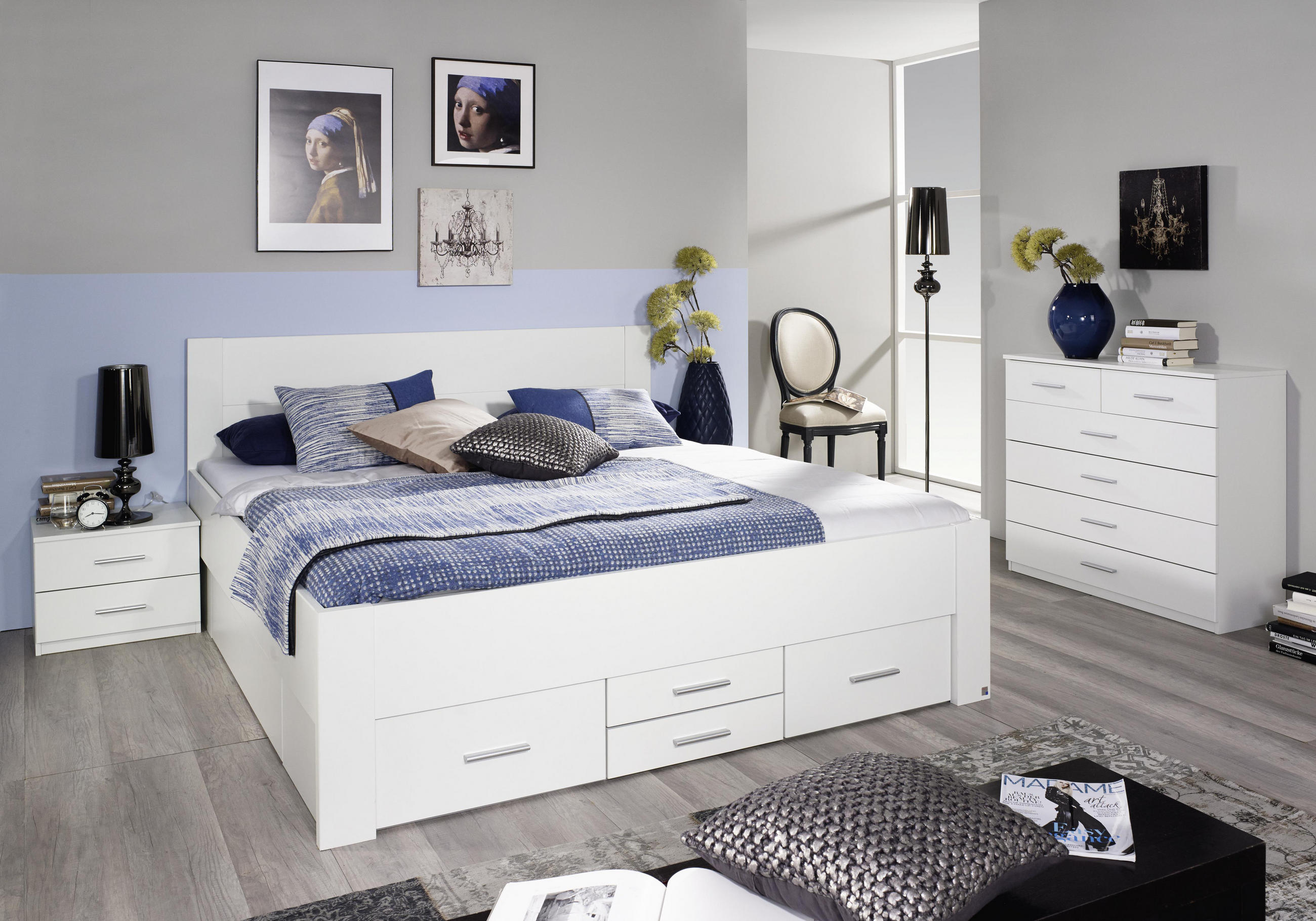 STAURAUMBETT 140/200 cm in Weiss - Weiss, Basics, Holzwerkstoff (140/200cm) - Rauch Möbel