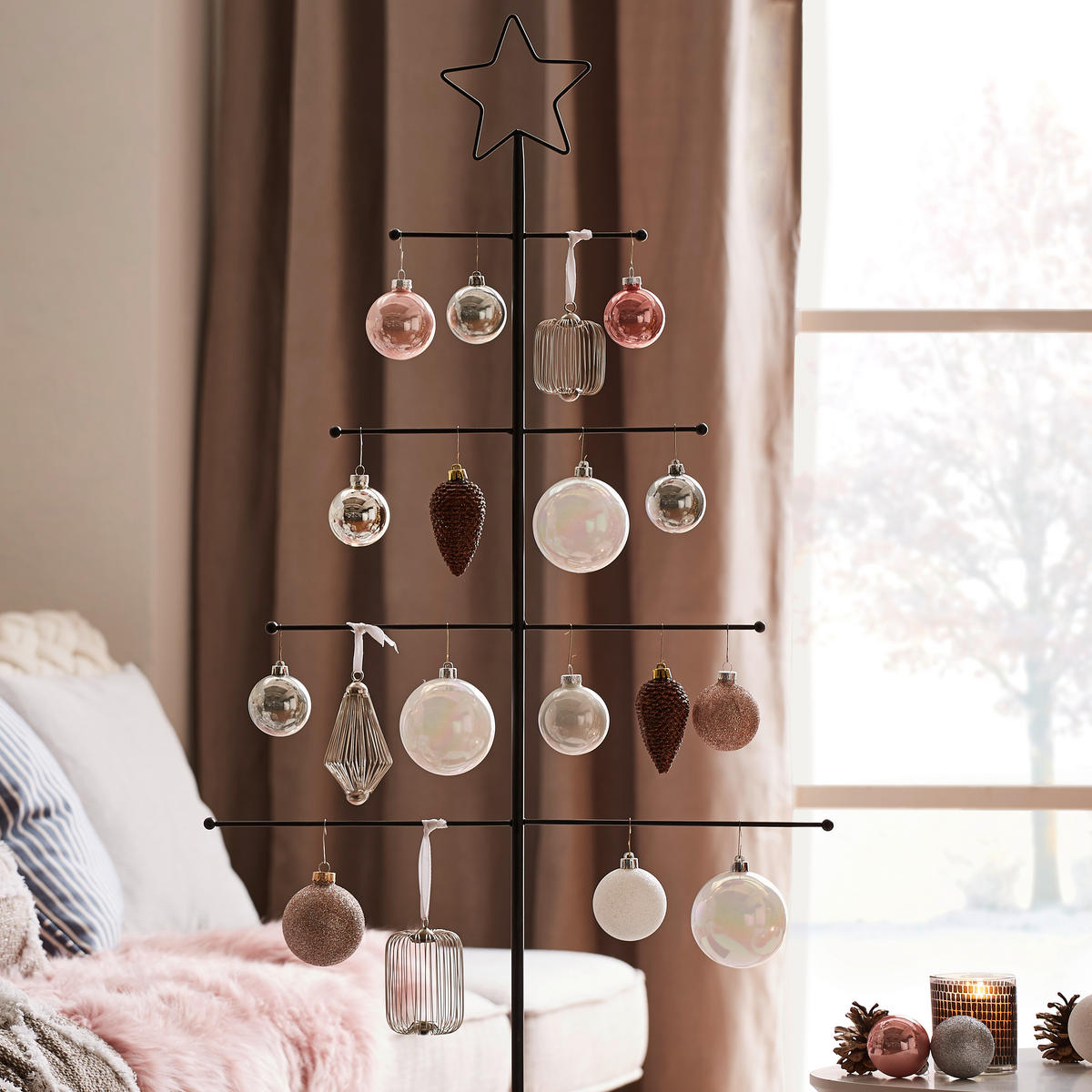 Pom Decorativ Xmassale - negru, Basics, metal (90cm) - X-Mas