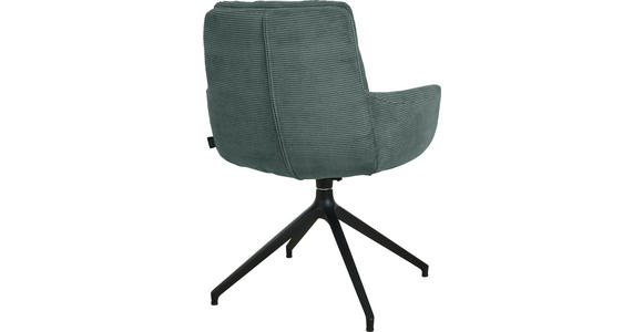 ARMLEHNSTUHL  Stoffauswahl, Typenauswahl, Sitzfläche 360° drehbar, Gestellauswahl Cord  - Schwarz/Grün, Design, Textil/Metall (63/90/69cm) - Johann Jakob