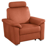 FERNSEHSESSEL in Webstoff Terracotta  - Silberfarben/Terracotta, Konventionell, Textil/Metall (102/91/91-159cm) - Beldomo System