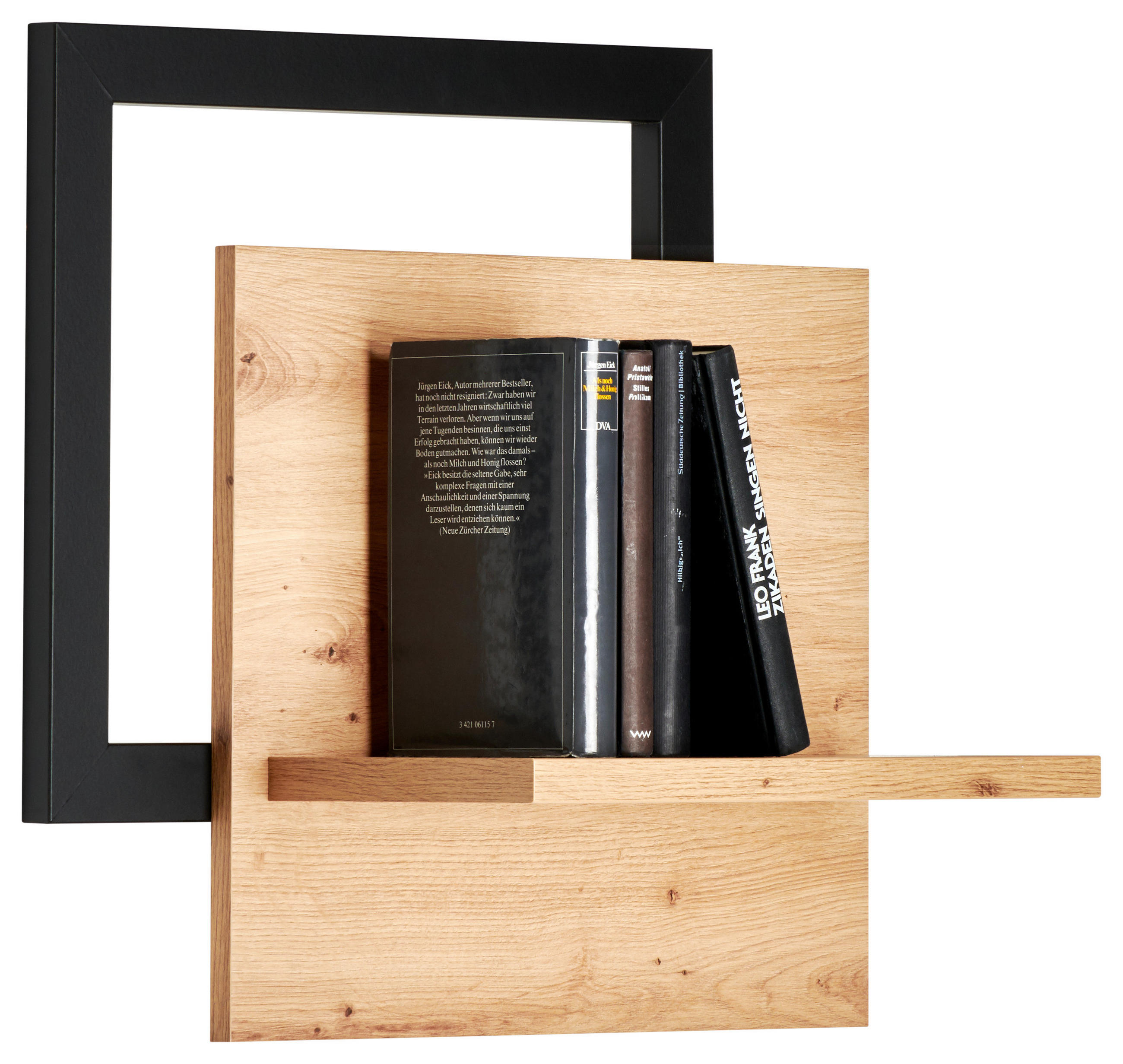 Carryhome NÁSTĚNNÁ POLICE, antracitová, barvy dubu, 56/51/24 cm