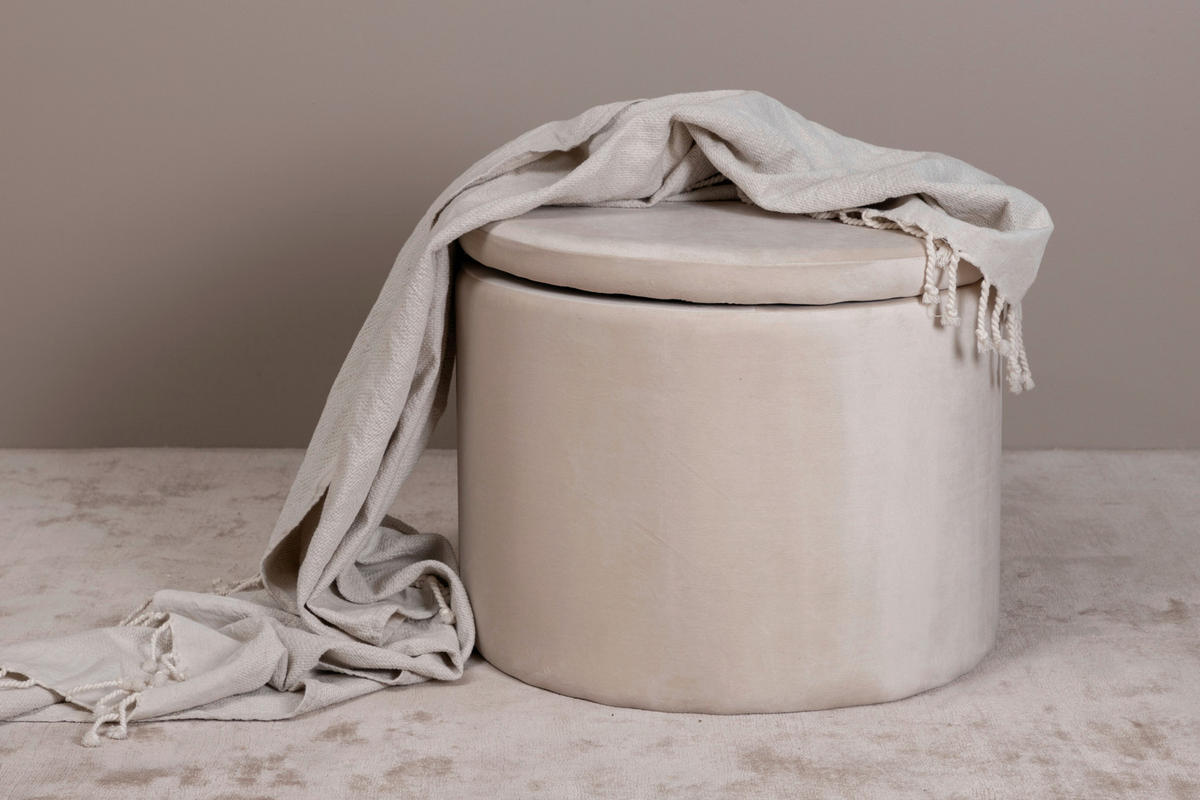 SITTPUFF i  - beige, Design, textil/plast (51/43/51cm) - Livetastic