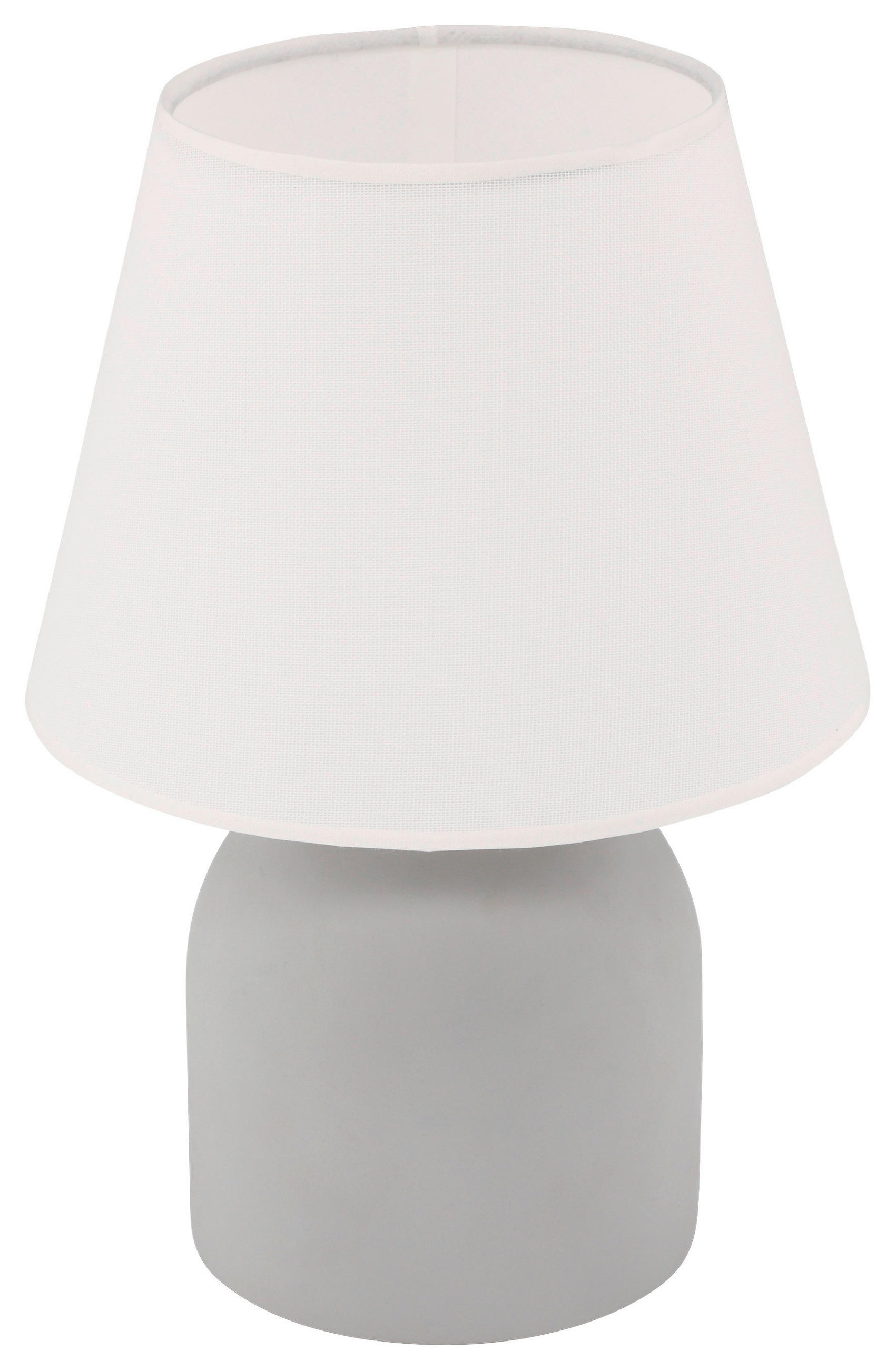TISCHLEUCHTE 25/37/25 cm   - Weiß/Grau, Basics, Textil/Stein (25/37/25cm) - P & B