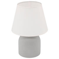 TISCHLEUCHTE - Weiß/Grau, Basics, Textil/Stein (25/37/25cm) - P & B