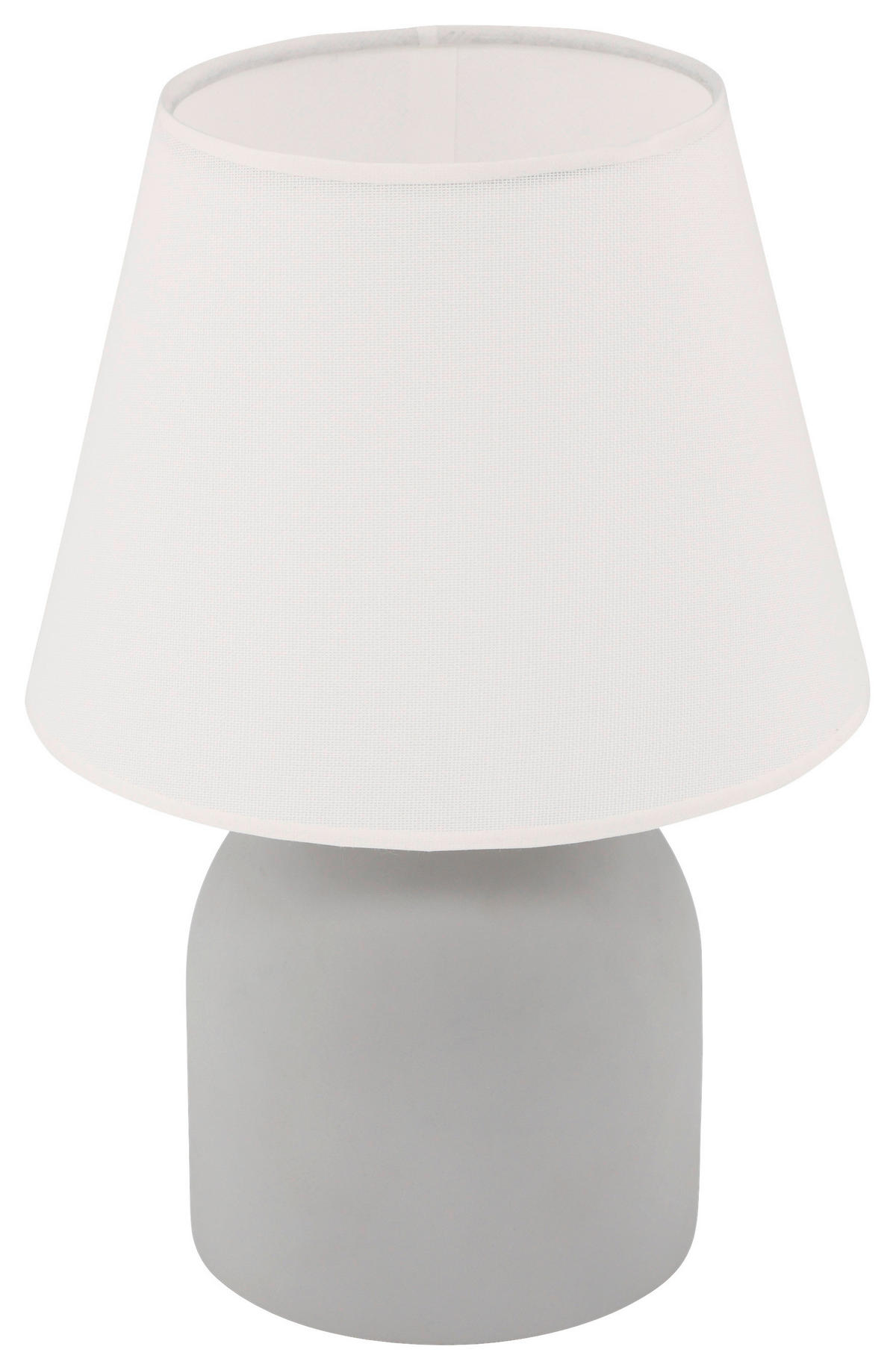 TISCHLEUCHTE - Weiß/Grau, Basics, Textil/Stein (25/37/25cm) - P & B
