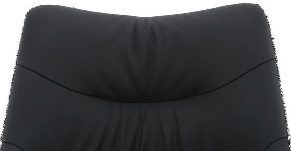 ARMLEHNSTUHL  Sitzfläche 360° drehbar, automatische Rückholfunktion Webstoff Echtleder  - Schwarz, MODERN, Leder/Textil (57/86,5/61,5cm) - Novel