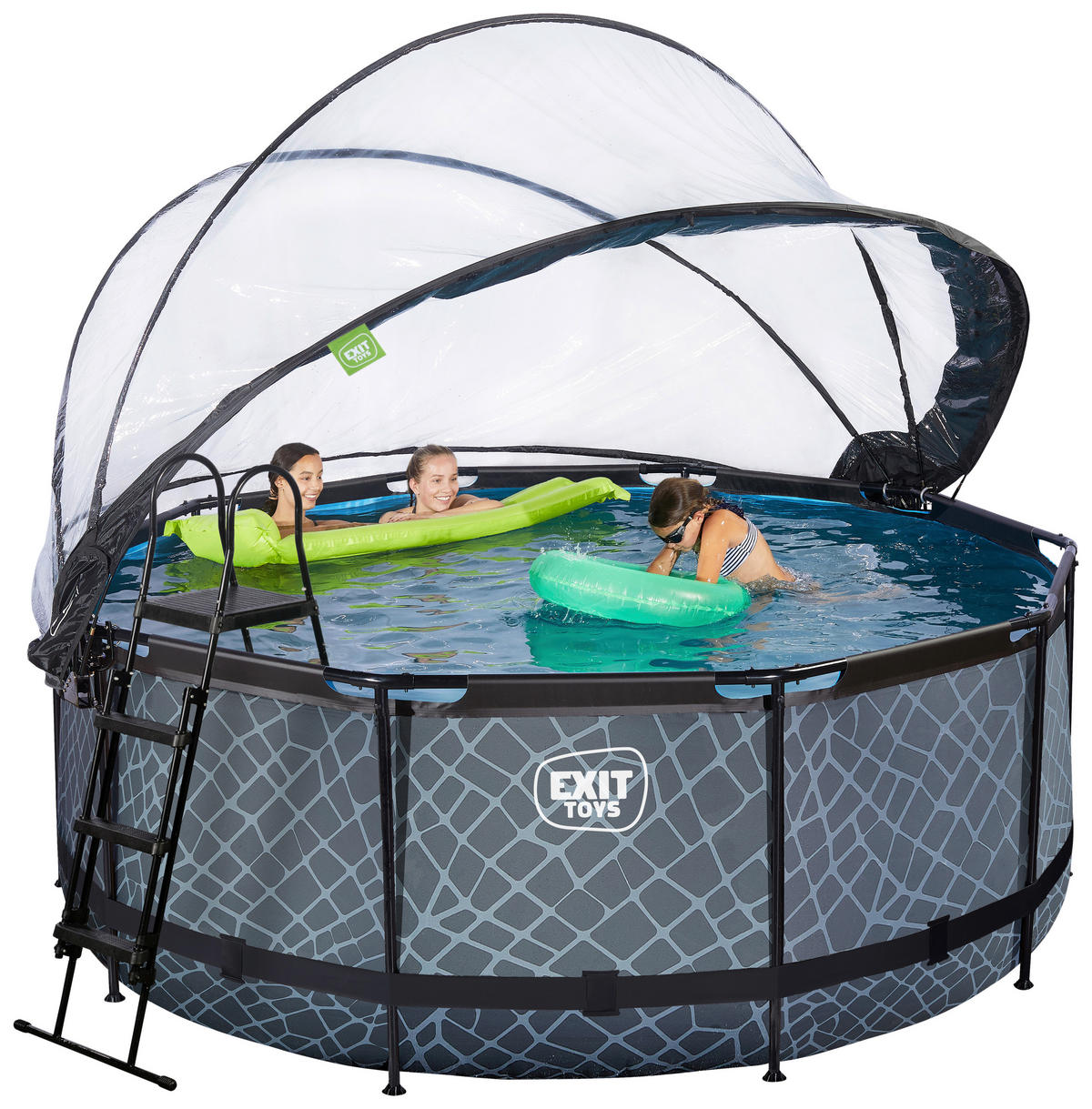 POOL 360/122 cm  - Blaugrau, Konventionell, Kunststoff/Metall (360/122cm) - EXIT Toys