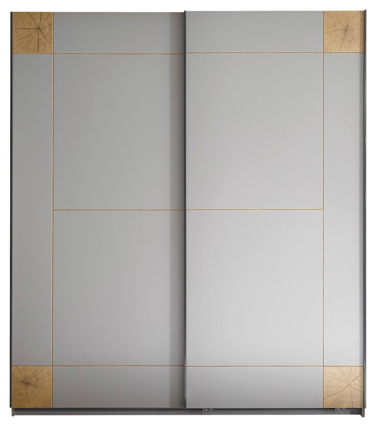 SCHIEBETÜRENSCHRANK 170/195/63 cm 2-türig  - Graphitfarben/Eiche Artisan, Design, Holzwerkstoff/Metall (170/195/63cm) - Xora