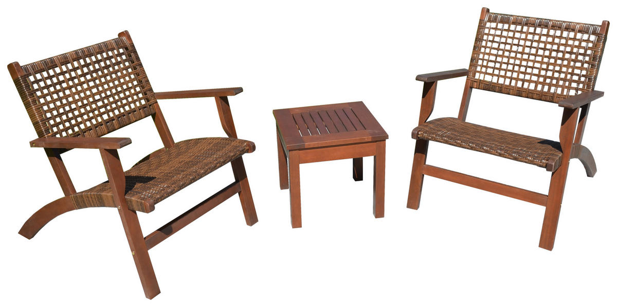 BALKONSET  - Dunkelbraun, Basics, Holz (40/40/35cm) - Gardenson