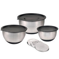 RÜHRSCHÜSSELSET - Edelstahlfarben/Schwarz, Basics, Kunststoff/Metall - Kesper