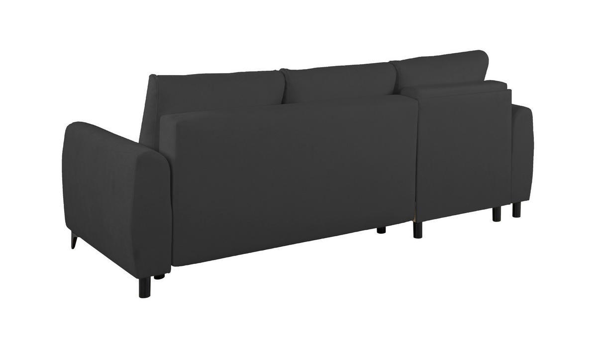 ECKSOFA Moli Anthrazit  - Anthrazit/Schwarz, Design, Textil/Metall (236/148cm) - MID.YOU