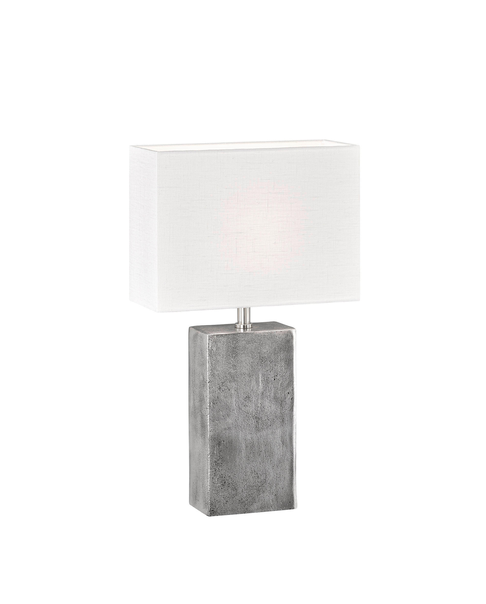 TISCHLEUCHTE - Weiss/Nickelfarben, Konventionell, Textil/Metall (30/13/50cm) - Fischer & Honsel