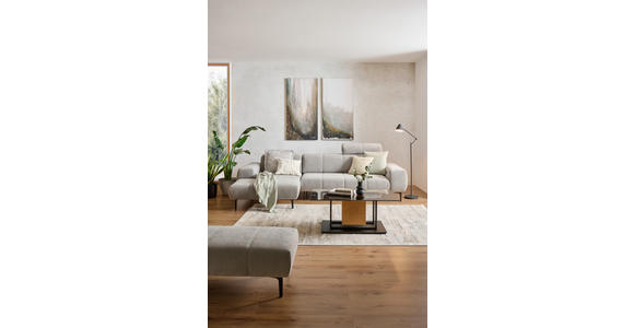 ECKSOFA inkl. Funktionen Grau Chenille  - Schwarz/Grau, Design, Textil/Metall (167/311cm) - Xora