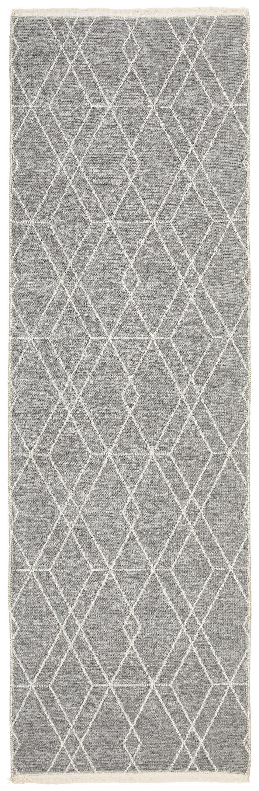 Novel Läufer Olivia Grau, Weiß 80x250 cm