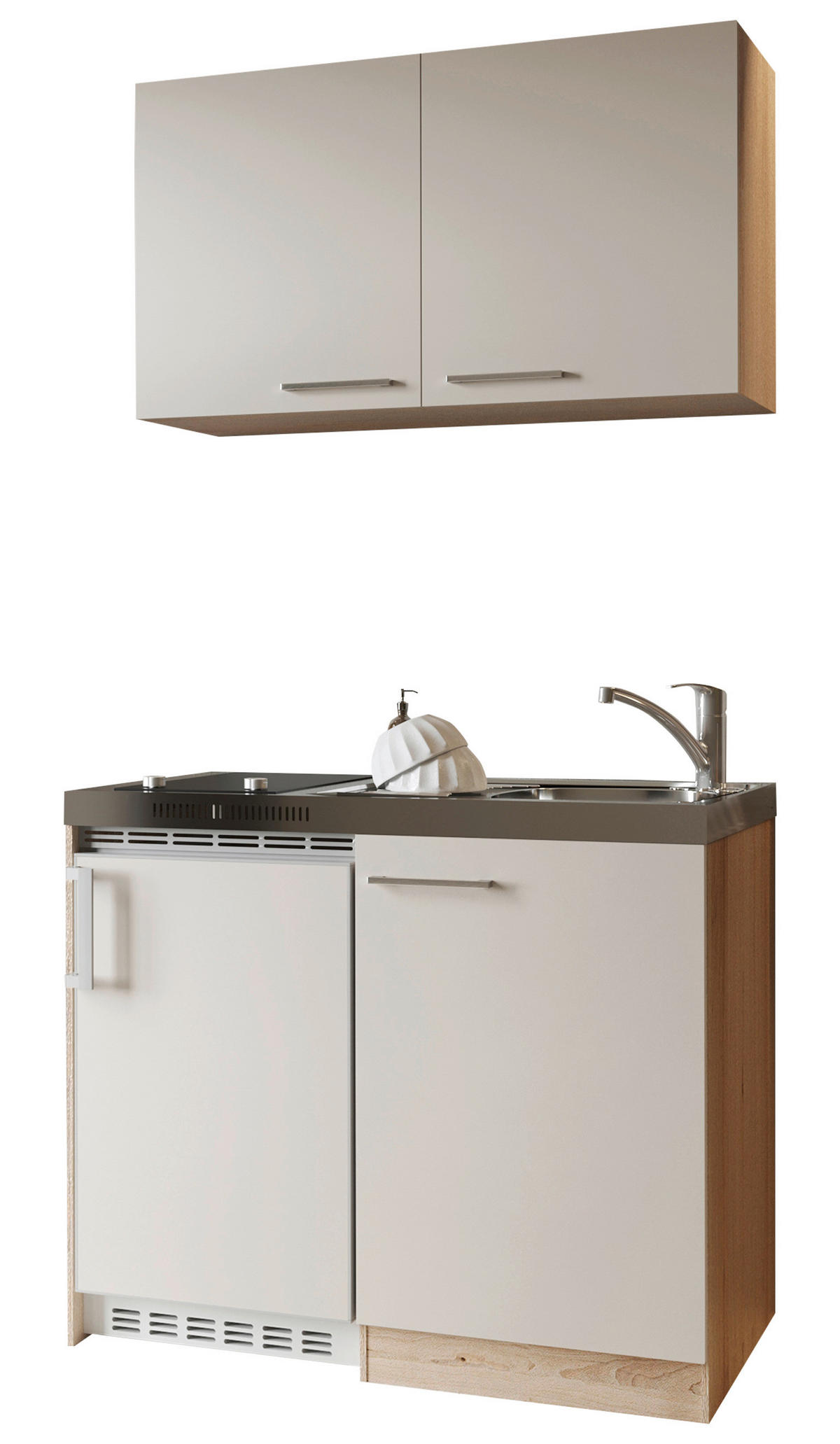 MINIKÜCHE Levin 100 cm  in Kaschmir  - Kaschmir/Eichefarben, Trend, Holzwerkstoff/Kunststoff (100cm) - Respekta