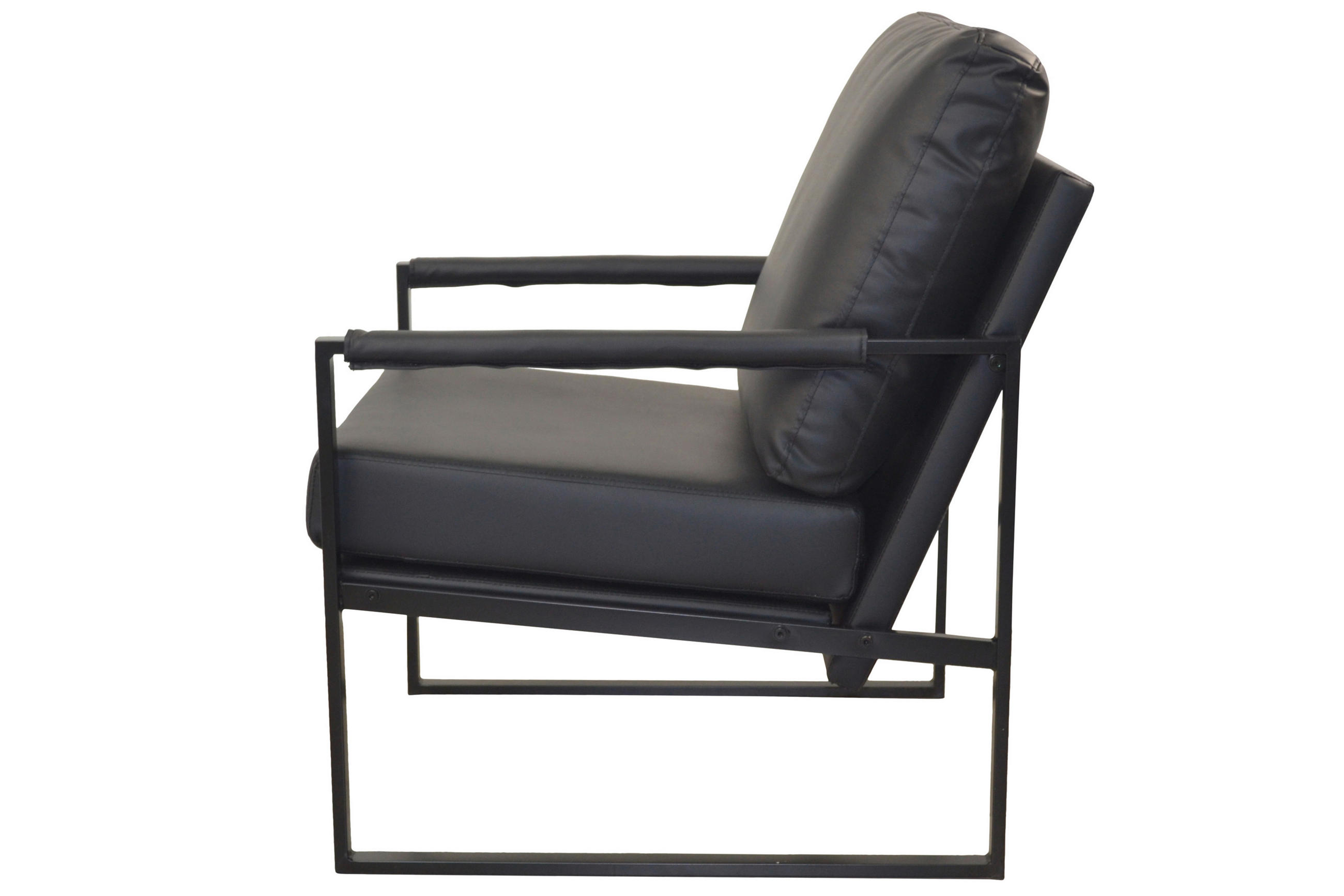 LOUNGESESSEL Lederlook Schwarz    - Schwarz, Design, Textil/Metall (65/90/81cm) - MID.YOU