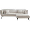 ECKSOFA in Bouclé Weiss  - Weiss/Schwarz, Modern, Holz/Textil (264/160cm) - MID.YOU