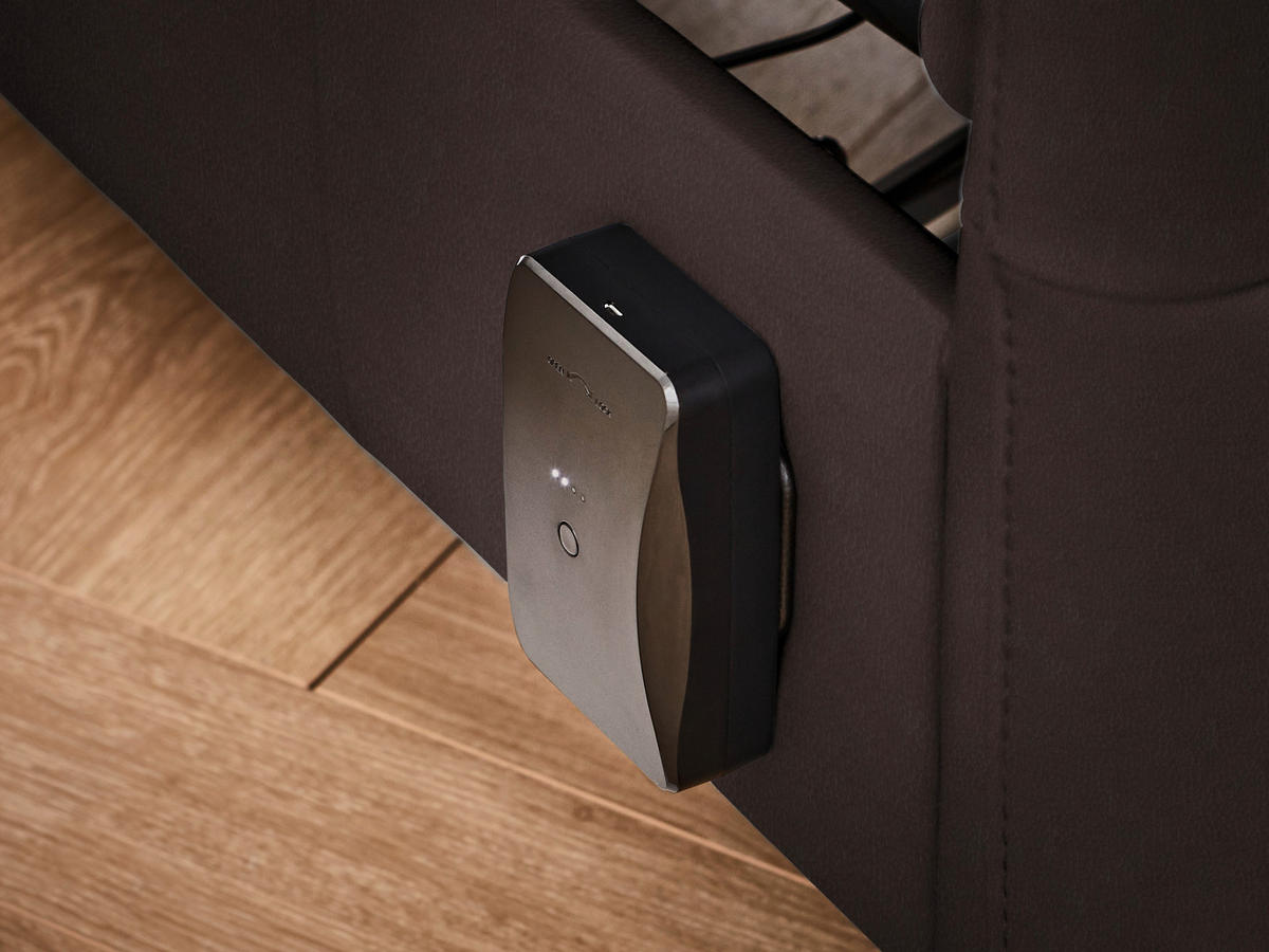 TRAPEZSOFA Echtleder Dunkelbraun  - Dunkelbraun/Schwarz, KONVENTIONELL, Leder/Metall (221/103/95cm) - Dieter Knoll