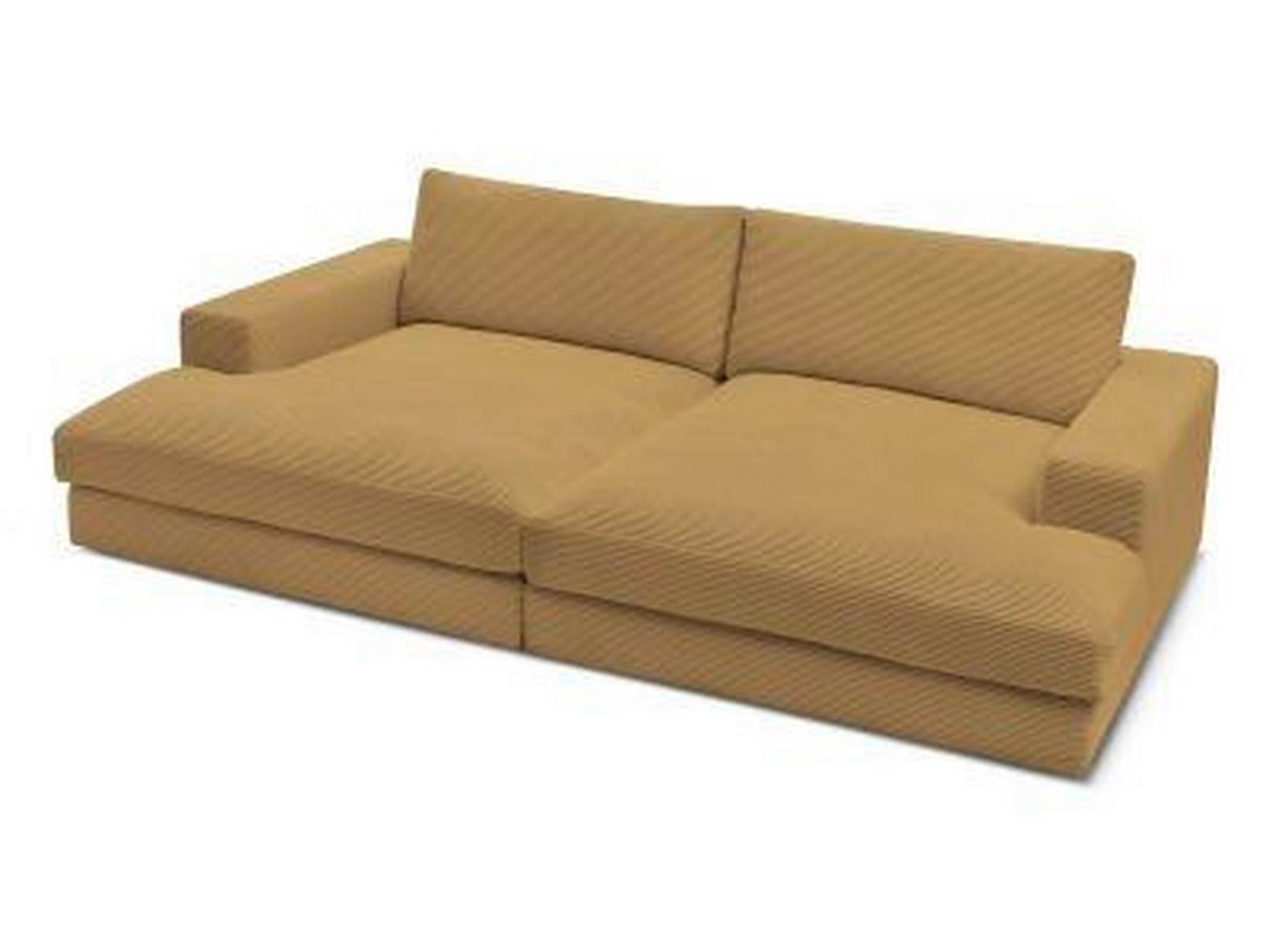BIGSOFA LEONARD Cord Gelb  - Gelb/Schwarz, MODERN, Kunststoff/Textil (274/77/159cm)