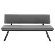 SITZBANK 180/86,5/60 cm in Schwarz, Hellgrau - Hellgrau/Schwarz, Design, Textil/Metall (180/86,5/60cm) - Cantus