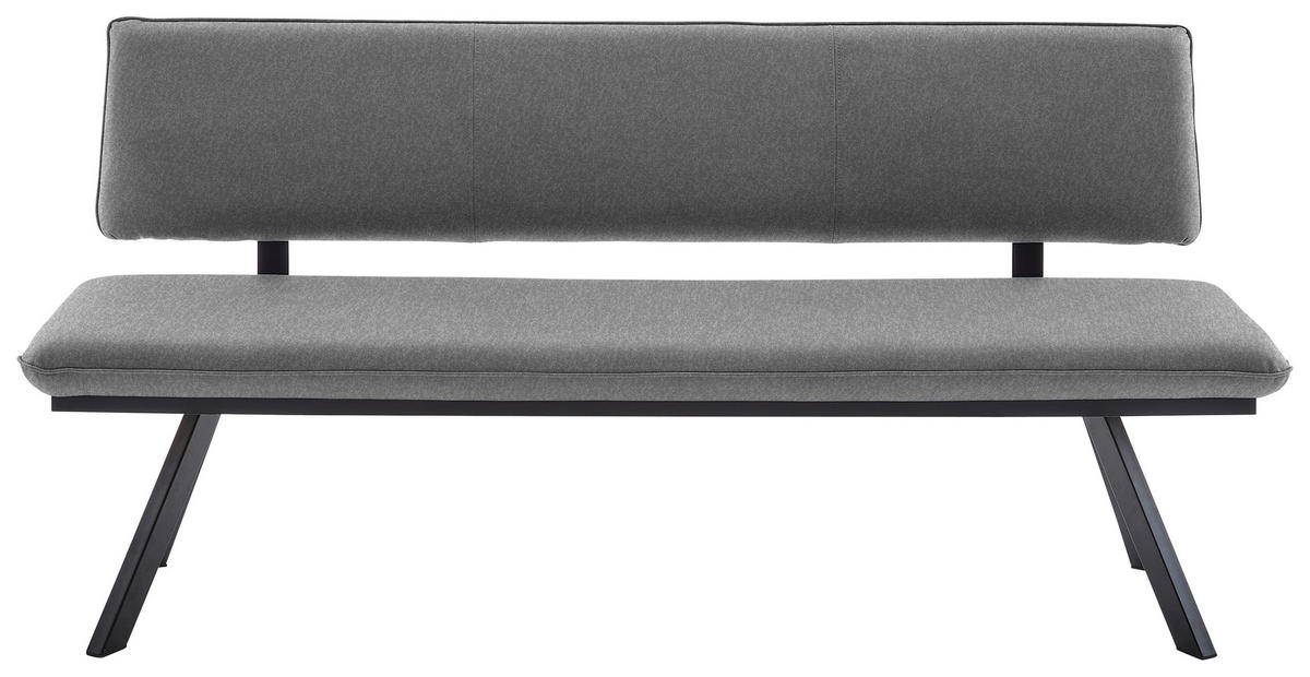 SITZBANK 180/86,5/60 cm  in Schwarz, Hellgrau  - Hellgrau/Schwarz, Design, Textil/Metall (180/86,5/60cm) - Cantus